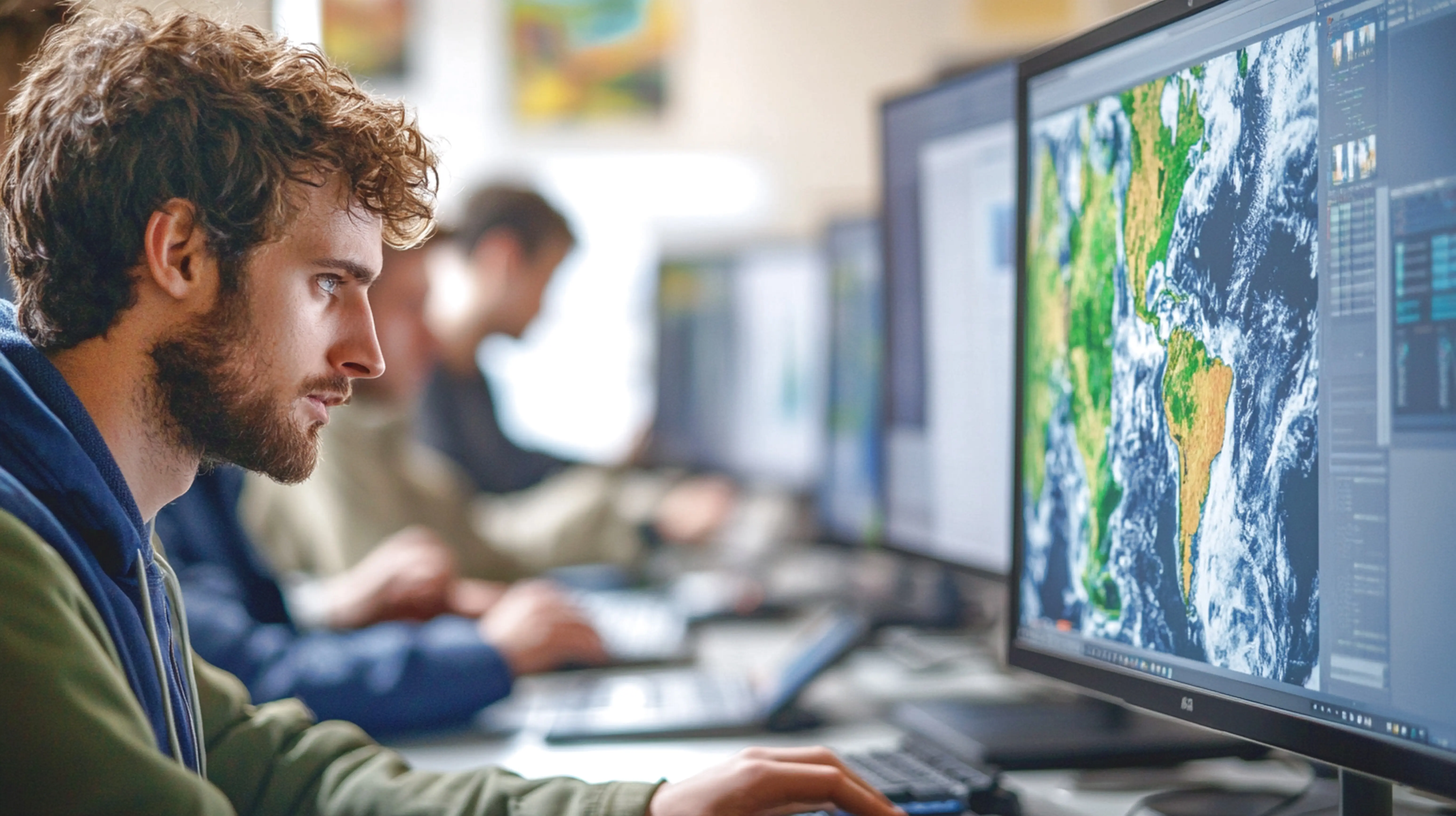 Wissenschaftler analysieren Klimadaten zur Wettervorhersage.